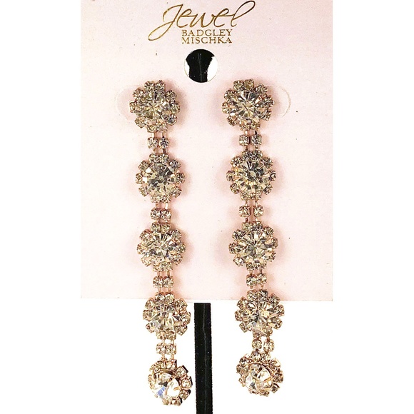 Badgley Mischka Jewelry - Badgley Mischka Rose Gold RhinestoneEarrings